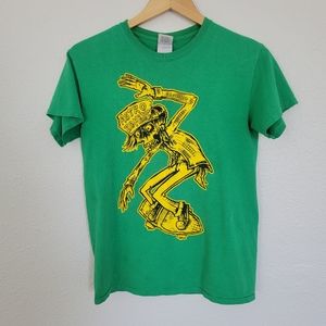 Astro Zombies | Vintage Skater Graphic Tee Grunge 90s Concert Band Yellow Top